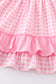 Baseball embroidery smocked ruffle dress