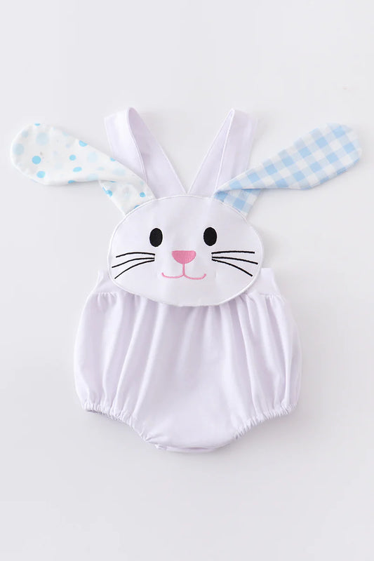 Long ear bunny applique boy bubble