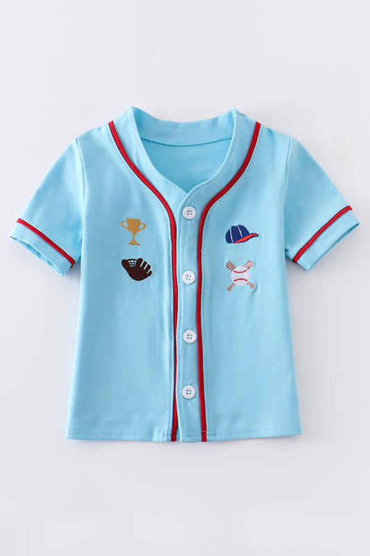Baseball embroidery cardigan