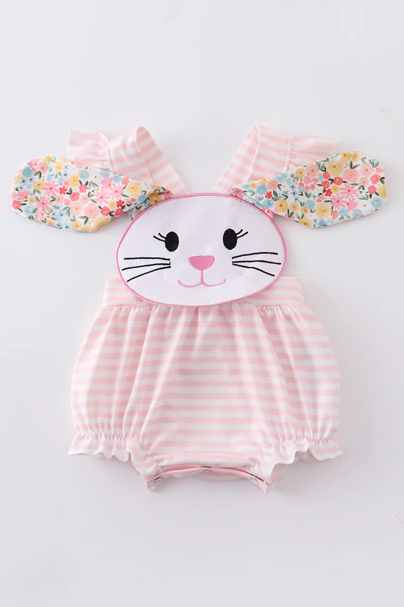 Long ear bunny applique girl bubble