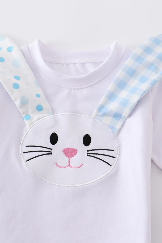 Long ear bunny applique boy shirt