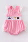 Baseball embroidery smocked girl bubble