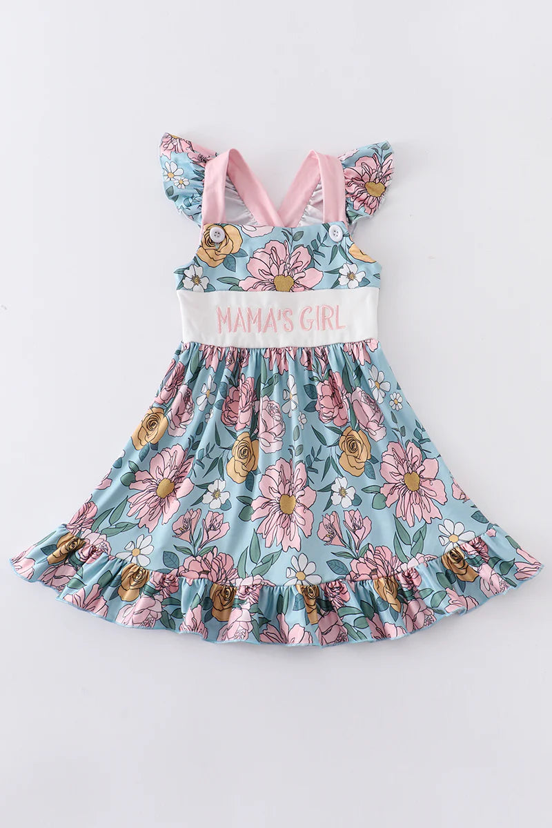 Pink floral 'Mama's Girl' Ruffle Dress