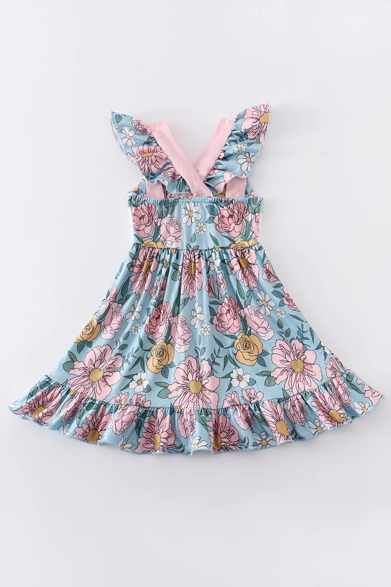 Pink floral 'Mama's Girl' Ruffle Dress