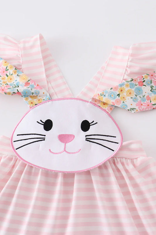 Long ear bunny applique girl dress