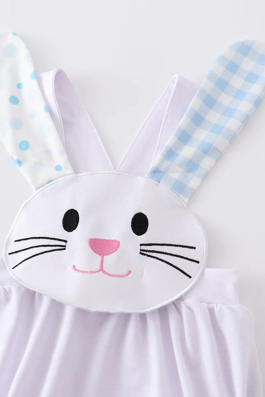 Long ear bunny applique boy bubble